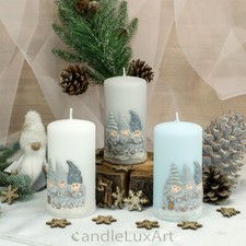 Stumpen Kerzen matt Zwerge 3D