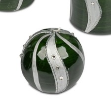 Kugelkerze Welle grün silber