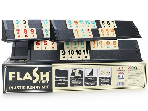 Flash black okey rummy mit - black, /