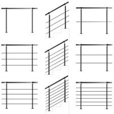 Treppengeländer Balkongeländer Edelstahl Bausatz Geländer Handlauf Querstreben