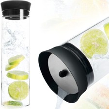Wasserkaraffe 1L Borosilikatglas Deckel Sieb Glas Karaffe Krug Flasche Dekanter