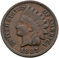USA  1 Cent Indian Head 1887 Kupfer #299
