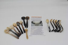 Horn Eierlöffel geschwungener Griff Teelöffel Kaffeemaß Rinderhorn stark gemaser