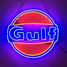 Gulf gas neon sign - gulf,