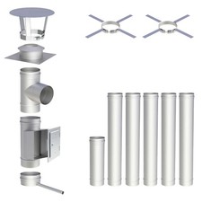 Edelstahl Schornstein Kamin Sanierung Bausatz DN180 einwandig Ofen Abgasrohr Set