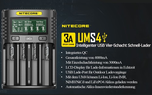 Nitecore ums4 intelligentes - nitecore,