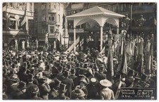 Foto AK Kiel Enthüllung Das eiserne Wehrmal Kiels - U-Boot 1915 Marine