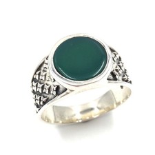 925 Silber Ring grüner Onyx