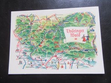 AK Thüringer Wald 3,Orientierungskarte,Landkarte,Reliefkarte,ungelaufen 1959