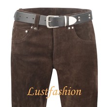 LEDERHOSE dunkelbraun RAULEDER neu Lederjeans Wildleder leather trousers pants  