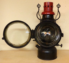 Antike Große schwere Petroleum Zug Schiff Positions Lampe Laterne Ueckermünde