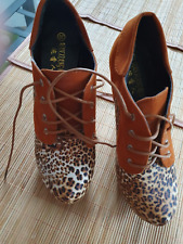 Vintage Stiefeletten High Heels Leopardenlook,Go-Go,Table Dance, Absatzhöhe 12cm