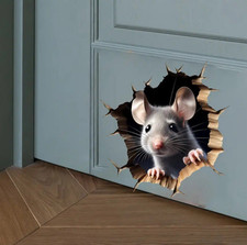MAUS 3D Effekt Wand Mausloch Aufkleber Wandaufkleber Wandtattoo Art Home Decor