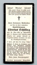 Sterbebild Liborius Schilling