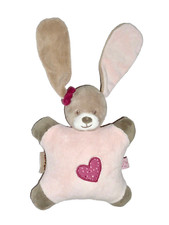 Nattou Hase Häschen Hasi Herz Kissen Stofftier Plüschtier Kuscheltier Rasselkopf