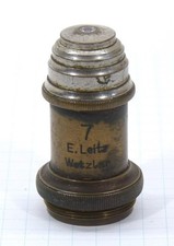 historisches Mikroskopobjektiv Ernst Leitz Wetzlar 7 62,5x / Mikroskop Objektiv