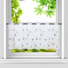 Scheibengardinen Blätter Stickerei Bistrogardinen Landhausstil Küche Kurzstores