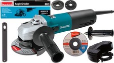Makita Winkelschleifer 125 mm + Zusatzhandgriff + Schutzhaube + Zubehör 9565CVR