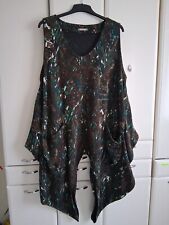 La Bass Lagenlook Damen Tunika Sweattunika A-Linie Brauntöne gemustert ca. L 