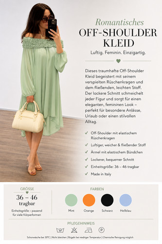 Off shoulder volantkleid - volantkleid, –