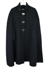 Sandro Mantel Damen (Eu) 42 Cape Poncho Wollmischung Glitzer Kariert Mittellang