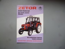 ZETOR 6320 Hinterad Traktor Original altes Schlepper Prospekt  
