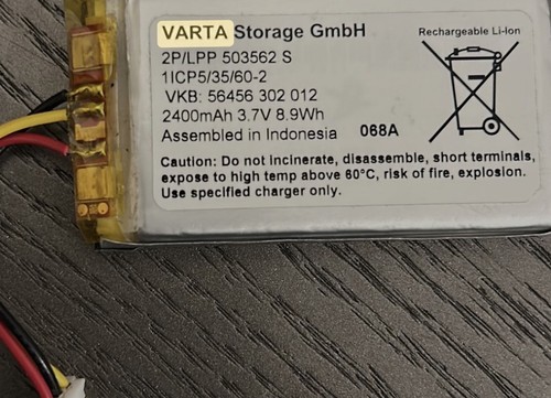 Varta 2400mah 9wh lipo - 3,7v, 8,9wh