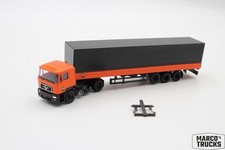 Herpa MAN F2000 Pritschen-/Gardinenanhänger LKW orange/schwarz lackiert "S" 1:87 /H23