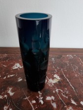 Vase Bleikristall blau