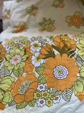 Set Aussteuer Bettwäsche von Oma Retro True Vintage Bunt orange 70er