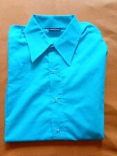 NEU ! Gr. M 70er Hemd Türkis Schlagerparty Alltag Vintage Schlagermove Hippie 