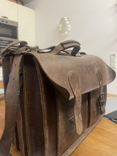 Lehrertasche Aktentasche Leder Echt Formstabil Hochwertig, Braun Groß, Geräumig￼