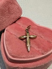 1 Kreuz Öse 333 Gelbgold poliert Gesamtlänge (25,43mm) Gewicht (0,79gr)