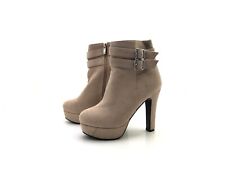 Damen Stiefel Stiefelette Ankle Boots Beige Gr. 38 (UK 5)