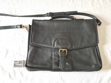 Bree Ledertasche mit Schulterriemen Aktentasche schwarz