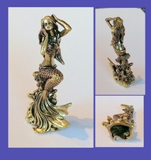 Messing Meerjungfrau Nixe NEU