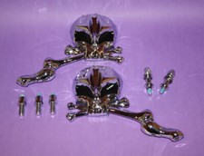 HIGHWAY HAWK Spiegel Satz Skull Schädel verchromt Chrom Paar E-geprüft defekt