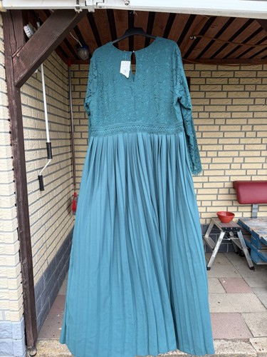 Damen maxikleid türkis spitze - maxikleid,