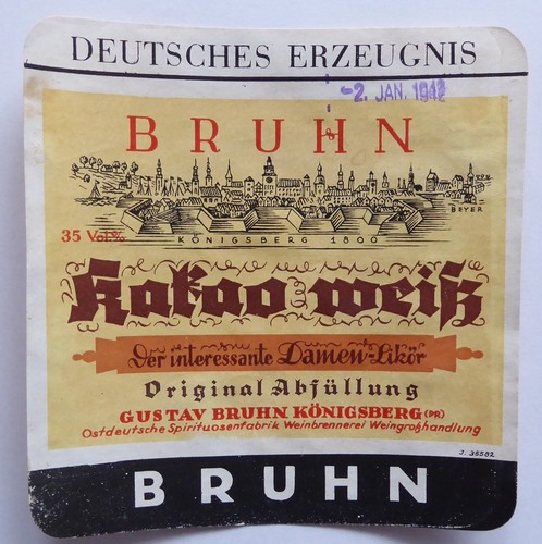 Etikett label bruhn kakao - bruhn,