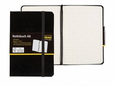 1 Notizbuch A6 schwarz kariert