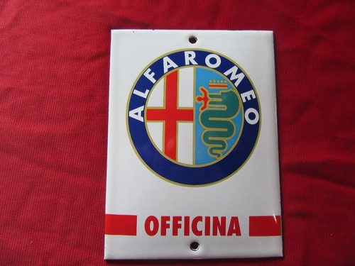 Alfa romeo emailleschild - alfa,