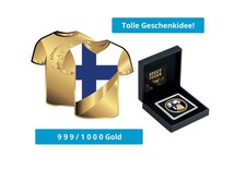 Goldmünze Motiv "Trikot Finnland" 999/1000 Gold im Geschenketui