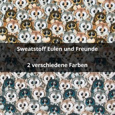 Sweatstoff Eulen und Freunde