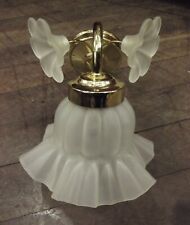 Lampe, Wandlampe, 1 E 14 Fassung, Messing, Mattglas, Zugschalter, Nr. 163