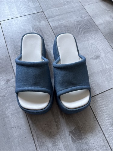 Jeans plateau pantoletten - jeans,