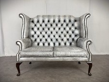 Chesterfield Sofa Vintage Couch Scroll Wing Ledersofa Antik Stil