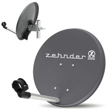 ZEHNDER 40 cm Satelliten SAT Spiegel Schüssel Antenne Camping Garten Balkon grau