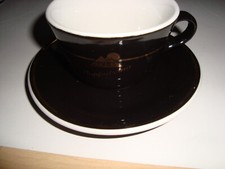 AZUL   Goldschrift Kaffeetassen Set 4 Tassen +  4 Unterteller schwarz