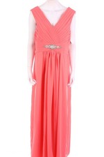 Ohne Label Abendkleid Maxikleid Ballkleid Schmuckstein-Applikation D 46 peach