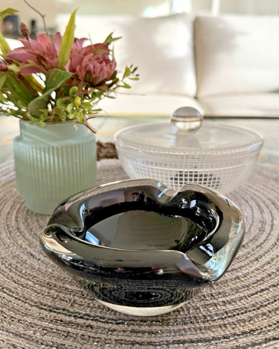 Vintage glas aschenbecher - glas,